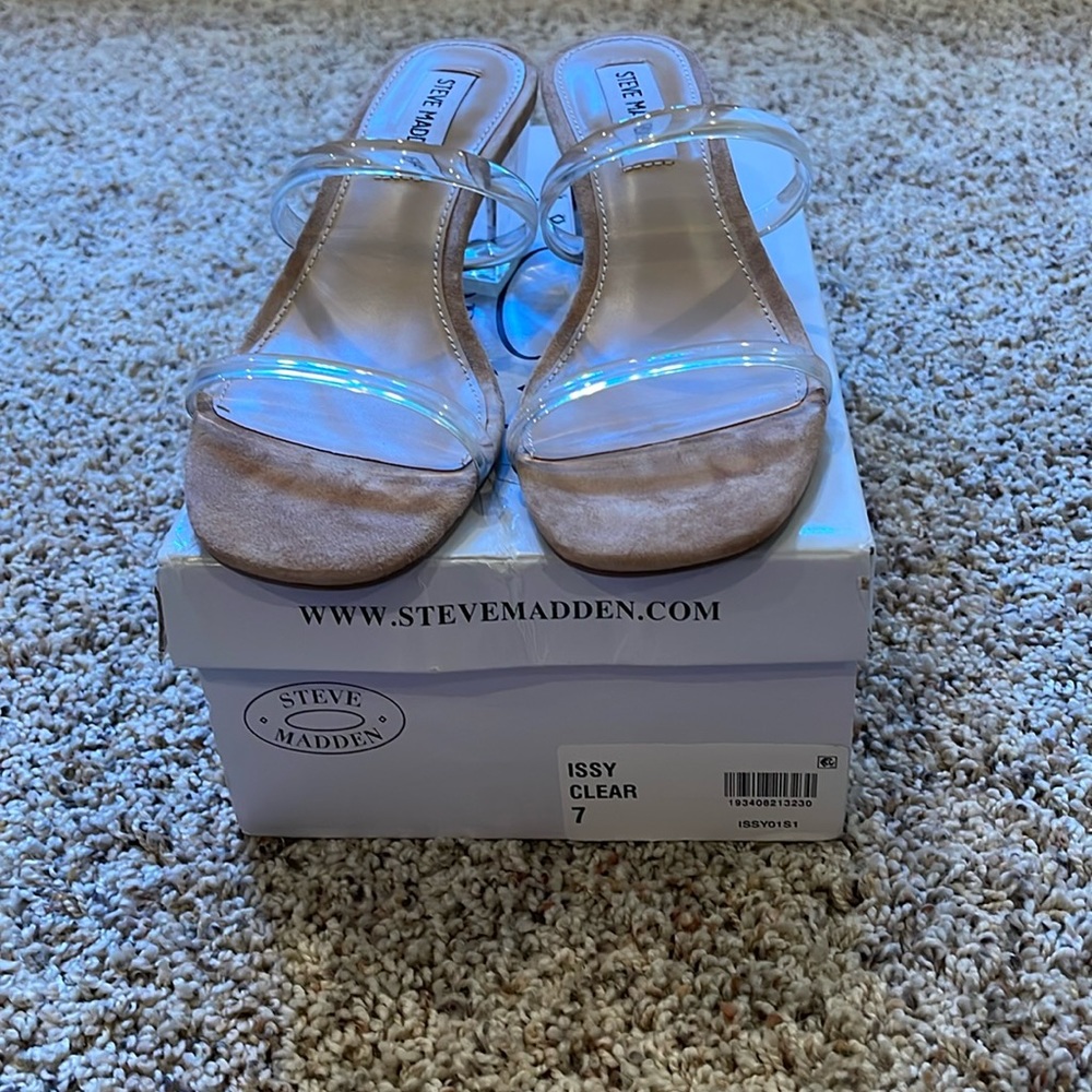 Steve Madden Issy Sandal Size 7 Clear Straps